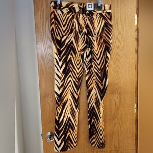 NWT Anne Klein Women's Animal Print Stretch Staight Leg Jeans Size 14